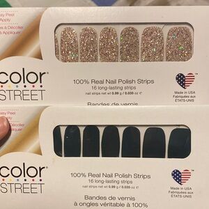 Color Street Glitter and Black Nail Polish Strips